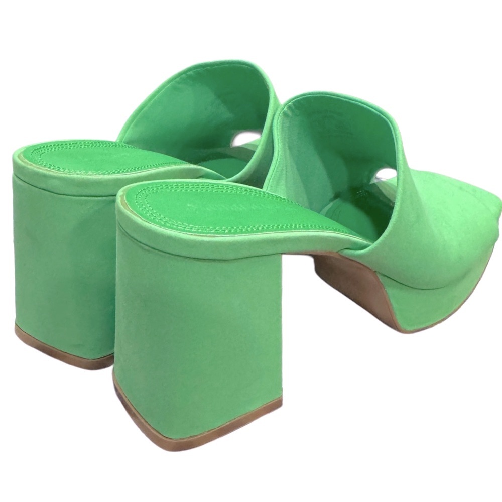 Green Stradivarius Slide On Sandals View 5